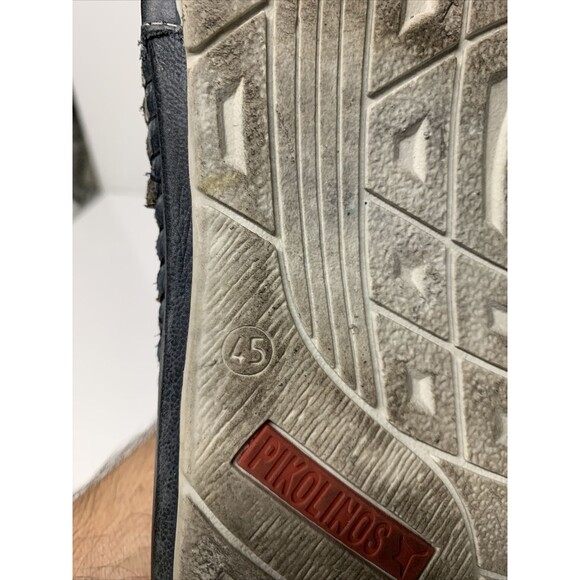 Mens Pikolinos Sandals Slides Size 45 - US 11/12 Gray Leather Canvas Cross Strap